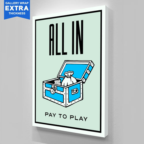 Be All In Motivational Board Game Inspired Quote Wall Art Canvas 