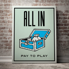 Load image into Gallery viewer, All In Office Art Board Game Style Motivational Art Canvas &quot;All In&quot; by IKONICK
