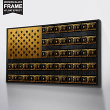 Load image into Gallery viewer, Framed Motivational Money Street Wall Art Canvas &quot;American Dream (Gold Edition)&quot; by IKONICK
