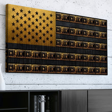 Load image into Gallery viewer, Modern, Money American Flag Wall Art, Black and Gold Hustle Artwork Wall Canvas &quot;American Dream (Gold Edition)&quot; by IKONICK
